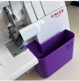 Resim Singer Overlok Makinası Çöp Kutusu Fire Kabı Mor 