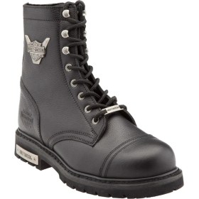 Resim Harley Davidson Colmar Erkek Bot Siyah Kısa Topuklu Platform Bağlama Özellikli 