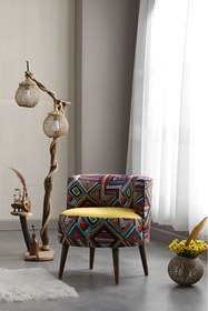 Resim KUMSSHOP ÇOK AMAÇLI OTURMA SALON YATAK MUTFAK OFİS İÇİN KALİTELİ TEDDY-NUBUK KUMAŞ AHŞAP AYAK TEKLİ BERJER 