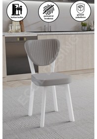 Resim Faymend 1 Adet Elma Model Mutfak Sandalyesi Salon Sandalyesi Yemek Sandalyesi Cafe Restaurant Sandalyesi Gri 