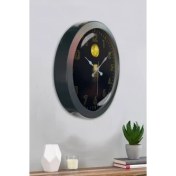 Resim Bahat Salon Ofis Duvar Saati Gri Metal Çerçeve 36 cm 