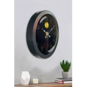 Resim Bahat Salon Ofis Duvar Saati Gri Metal Çerçeve 36 cm 