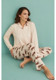 Resim Arcan Mihra Kadın Gömlek Yaka Termal Pijama Takımı 14300/2 - 1 Adet 001 