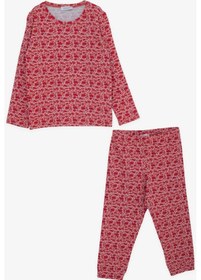 Resim Macawı Kız Çocuk Pijama Takımı Karışık Desenli 3-7 Yaş, Pembe-pembe Pembe 