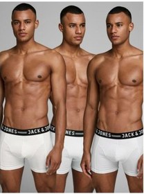 Resim Jack & Jones Erkek Boxer Sense Trunks 3-pack Noos - Beyaz 