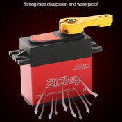 Resim Geekyou 20kg Dijital Servo 180 Derece Paslanmaz Çelik Dişli + 25t Turuncu Metal Kolu - Qy3220 