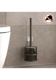 Resim Teknotel Yapışkanlı Paslanmaz Tuvalet Fırçası Mat Siyah St096 