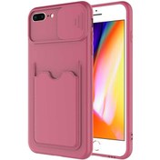 Resim Canpay Apple Iphone 7 Plus Uyumlu Kılıf ?sürgülü Lens Koruma Kart Bölmeli Fit Özel Koleksiyon Case 