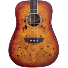 Resim Washburn Deep Forest Burl Amber Fade Akustik Gitar 