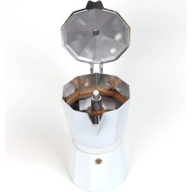 Resim UltraMint Beyaz Moka Pot 6 Cup 300 Ml, Şık ve Fonksiyonel Kahve Demleme Aracı 