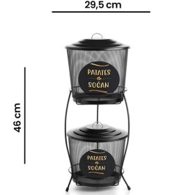 Resim Matmel Metal 2 Katlı Sebzelik - Siyah 