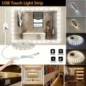 Resim Soğuk Beyaz Sıcak Beyaz LED Dokunmatik Esnek Akıllı Işık, Ayarlanabilir 5V 2835 LED'ler, USB ile Çalışan, Odalar, Yatak Odaları, Koridorlar, Dolaplar, Yemek Masaları vb. için Uygun 