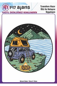 Resim F17 Ajans Ütü Ile Yapışan Tekstil Dtf Baskı Görseli Ay Yıldız Kamp 