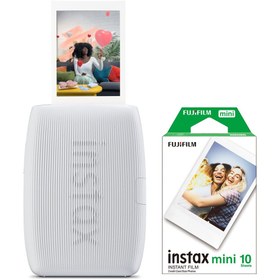 Resim Instax mini Link 3 Beyaz Akıllı Telefon Yazıcısı ve 10'lu mini Film 