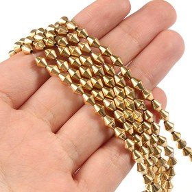 Resim TANANTA 6x4mm Altın Hematit Bikon Beads, Taş El Sanatları Bead Assortments DIY Takılar için, Renk Tutma, Bileklikler, Kolyeler, Zarif Charm'lar ve Moda Beading Aksesuarları için İdeal 