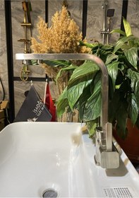 Resim İsaoğlu Yapı Arıtmalı Mutfak Bataryası Mat Krom Evye Musluk Arıtıcılı Fırçalanmış Nikel Batarya Krom 