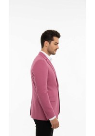 Resim Plus Scorpion Gül Kurusu Erkek Slim Fit Tek Düğmeli Blazer Ceket Astarlı, Şık Ve Modern Kesim Gülkurusu 