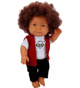 Resim Sunman Curly Bebek 35 Cm. - Kurukafa Tişörtlü 