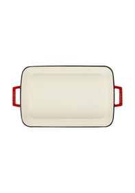 Resim Lava Döküm Dikdörtgen Rosto Ve Fırın Tepsisi Ölçü 26x40cm. Döküm Demir Yekpare Çift Kulplu Edition Serisi - Kırmızı Kırmızı 