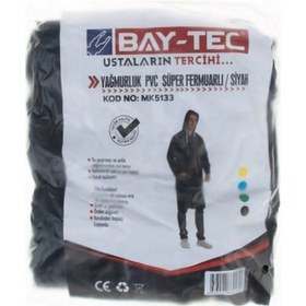 Resim Bay-tec Yağmurluk Süper Pvc Fermuarlı Siyah Mk-5133 