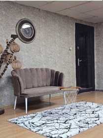 Resim Zafir İkili Papatya Çay Seti Koltuk Beyaz Boyalı Sivriltme Ayak, Balkon, Salon, Ofis, Koltuk Takımı Kahverengi 