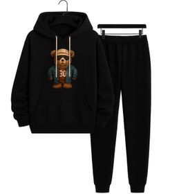Resim classy moda Unisex 2’li Eşofman Takımı | Teddy Bear Baskılı Kapüşonlu ve Alt Üst Rahat Günlük Modern Stil 