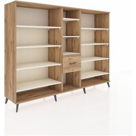 Resim Hyperion Dolap 11 Raflı 3 Çekmeceli 220x44x163 Çam-aytaşı/çam Aytası/atlas Çam - Atlas Çam 