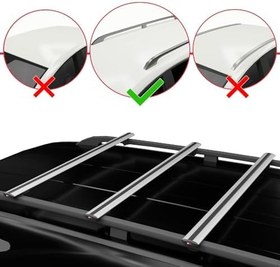 Resim Kia Stonic 2018 ve Sonrası ile uyumlu BASIC Model Ara Atkı Tavan Barı GRİ 3 ADET 