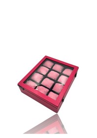 Resim Diji 12'li Saat Kutusu Saat Çantası Pembe İçi Siyah Pembe Yastıkl 