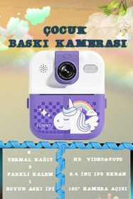 Resim airteknoloji P02 Çocuk Kamerası Dijital HD Video Kayıt ve Fotoğraf Termal Resim Kağıt Baskılı Yazıcı 
