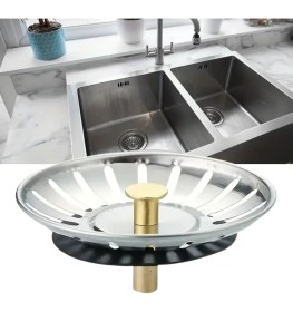 Resim Varyant Store Paslanmaz Çelik Mutfak Evye Lavabo Süzgeci Lavabo Gideri Atık Gıda Tıpası 