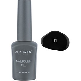 Resim Alix Avien Uv Kalıcı Siyah Jel Oje 01 Gel Polish 12 Ml 