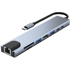 Resim Type C To Ethernet, Hdmi Çoklu Kart Okuyucu 2Xusb 3.0 Hub Usb C (518945865) 