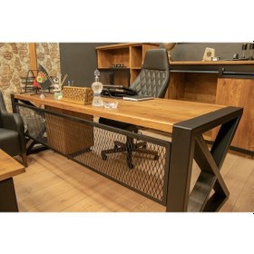 Resim Deryawood Masif Ahşap Ofis Masası 