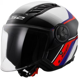 Resim Ls2 Airflow 2 Rush Beyaz-Mavi-Kırmızı Kask 