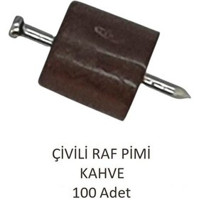 Resim Çivili Raf Pimi Kahve 100 Adet Kahve 