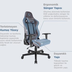 Resim Rampage MC-8671 Ocean Mavi/Gri Oyuncu Koltuğu 