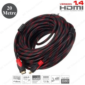 Resim BK Teknoloji Full Hd 3D Örgülü HDMI Kablo - 20 Metre 
