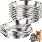 Resim 5 adet, 10 adet Seti Paslanmaz Çelik Kedi Kapları, 5.9 İnç Kaymaz Pet Mutfak Eşyaları, Geniş ve Hafif Tasarım Kedi Tüyleri İçin Uygun, Temizlemesi Kolay, Kediler ve Küçük Köpekler İçin Uygun, Büyük Çaplı Pet Yiyecek ve Su Kapları, Bulaşık Makinesinde Yıkanabilir, Güvenli Malzemeler 