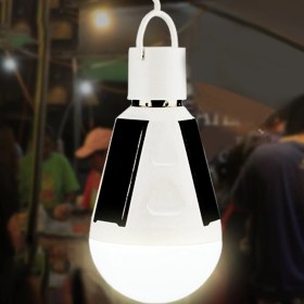 Resim Padalink Güneş Enerjili 12w Led Feneri, 6500k Soğuk Beyaz, Tekli Pil Li-ion, Ev/manzaralı/acil Aydınlatma, Taşınabilir, Kablosuz, E27 Bağlantı Tipi 