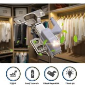 Resim Epavm Buffer Gardrop Mutfak Dolap Içi Sensörlü LED Işık Aydınlatma 2li Menteşe Üstü Enerji Tasarruf Lamba 