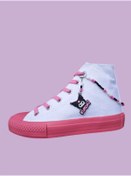 Resim archiepet pembe bağcıklı pembe taban sallanan kuromili baskılı keten çocuk spor convers ayakkabı 