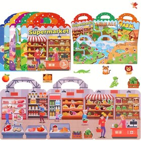 Resim Gençler için Renkli Yeniden Kullanılabilir Sticker Kitap - Dinozorlar, Hayvanlar ve Daha Fazlası İçeren Su Geçirmez Çift Taraflı Tasarımlar, Eğitici Oyun, Öğrenme Oyuncakları ve Tatil Hediyeleri İçin Mükemmel, Eğitici Sticker Kitap | Canlı Sticker Kitap | Yeniden Kullanılabilir Stickerlar, Çocuklar İçin Stickerlar 
