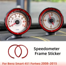 Resim Hightower Kırmızı Karbon Fiber Enstrüman Batarya Amp Sticker Mercedes Smart Fortwo 451 2011-2015 İç Dizayn Dayanıklı Yapışkan 