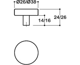 Resim System Tek Delikli Kulp Saten Renk 38 mm 