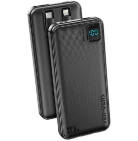 Resim Ven-dens Vd-pb060 10000 Mah Premium Power Bank Dahili Çift Kablolu Siyah 