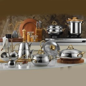 Resim Kütahya Porselen 18 Parça Çeyiz Seti Gold Kulplu 