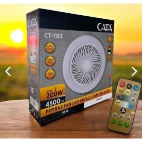 Resim Cata 42W Poyraz Fan LED Ampül Kumandalı CT-1153 Işıklı Vantilatör 