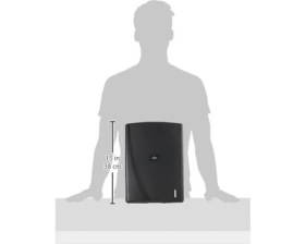 Resim Hepta Collection Rulopak R-1312S Modern Z Kat 400'LÜ Havlu Dispenseri, Plastik, Siyah 