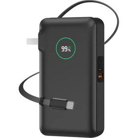 Resim Wiwu Wi-p049 Noble Serisi Type-c Kablolu Dijital Led Göstergeli Powerbank Pd 35w 10000mah Siyah 